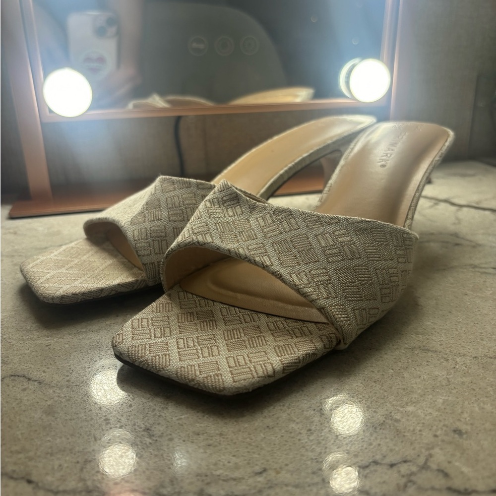 Beige Kitty Heels Size 10